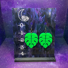 Load image into Gallery viewer, Monstera Acrylic Earrings
