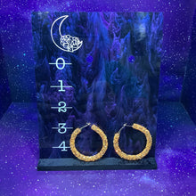 Load image into Gallery viewer, Large Glitter and Rhinestone Hoop Earrings
