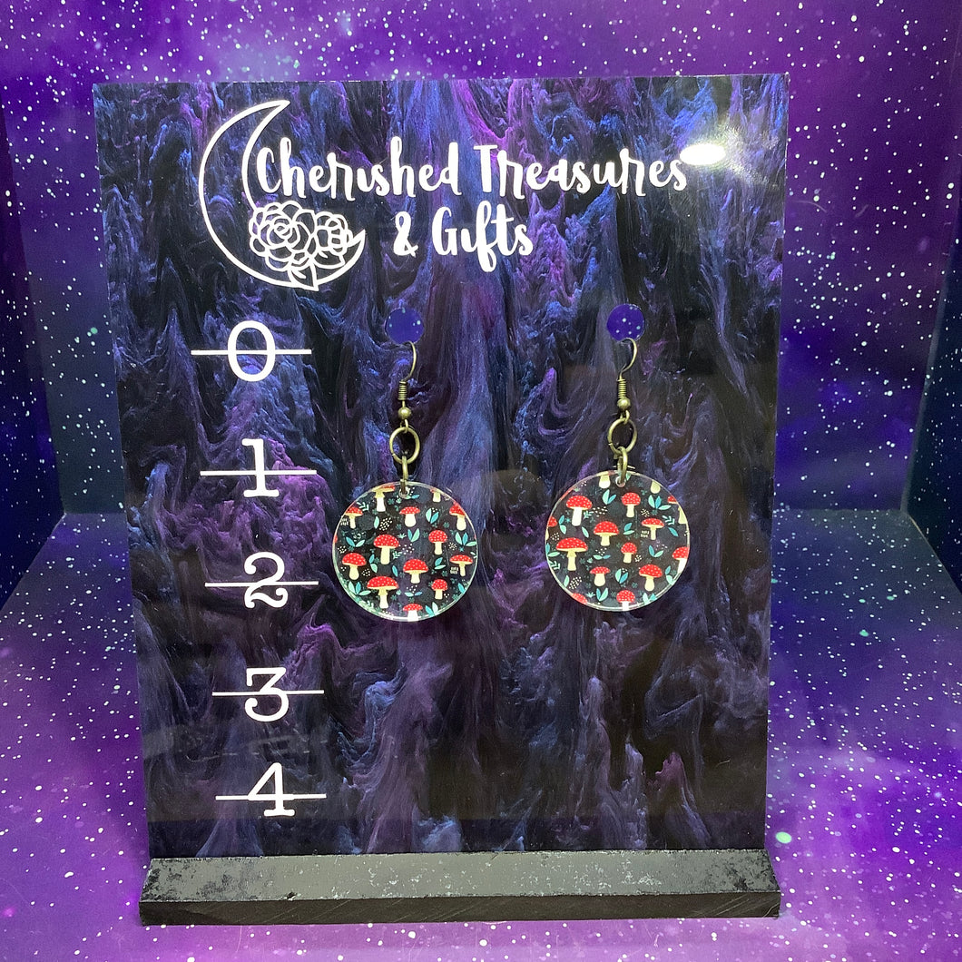 Mushroom Acrylic Earrings