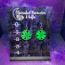 Load image into Gallery viewer, Saint Patrick’s Day Wooden Hand Painted Earrings
