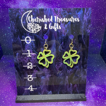 Load image into Gallery viewer, Saint Patrick’s Day Wooden Hand Painted Earrings
