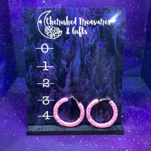 Load image into Gallery viewer, Large Glitter and Rhinestone Hoop Earrings

