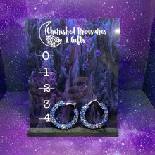 Load image into Gallery viewer, Large Glitter and Rhinestone Hoop Earrings
