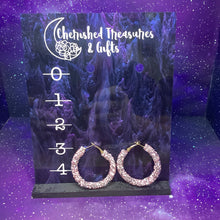 Load image into Gallery viewer, Large Glitter and Rhinestone Hoop Earrings
