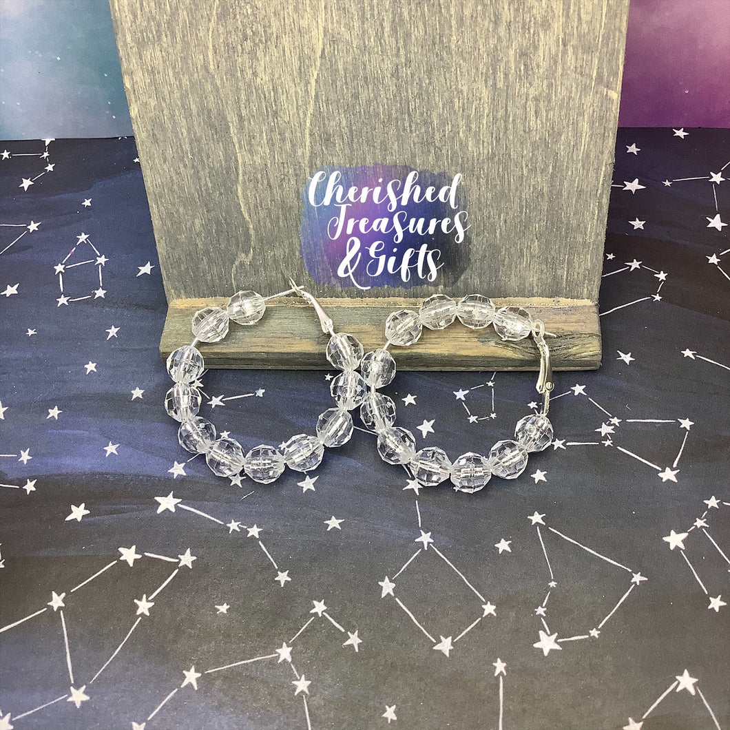 Large Beaded Hoop Earrings