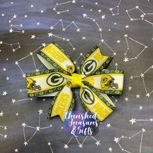 Load image into Gallery viewer, The Penny Bow - Sport Green | Yellow Football
